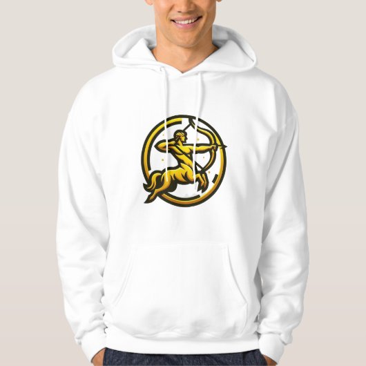 Hooded Sweatshirt mit Sagittarier Symbol (Vorderseite)