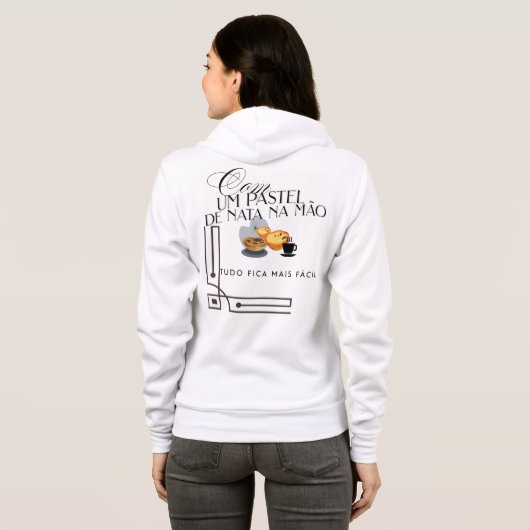 Hoodie com um pastel de nata (Schwarz voll)