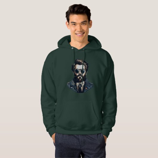 Hoodie, der männliche Gesichter, grafischer T - Sh Hoodie (Vorne ganz)