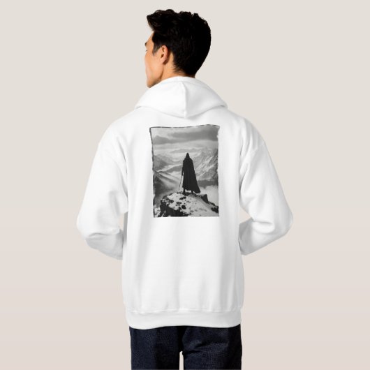 Hoodie - Epic Black & White Back Print (Schwarz voll)