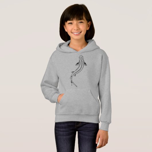 HOODIE -HOODY -STURGEON FISH -SWIMMING STURGEON (Vorne ganz)