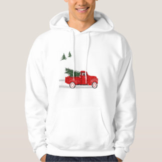 Hoodie, kleiner roter LKW mit Weihnachtsbaum Hoodie