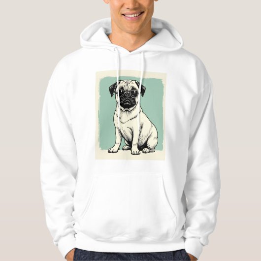 Hoodie mit Mops (Vorderseite)