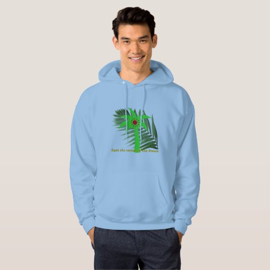 Hoodie mit Palmblättern (Vorne ganz)