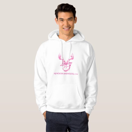 Hoodie mit rosa Camouflagelogo auf Front (Vorne ganz)