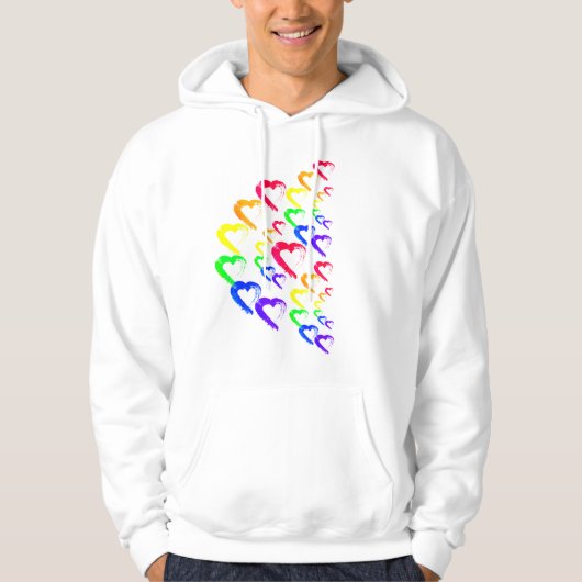 Hoodie Rainbow Hearts (Vorderseite)