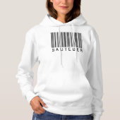Hoodie "SAUTEUER" Barcode schwarz  (Vorderseite)