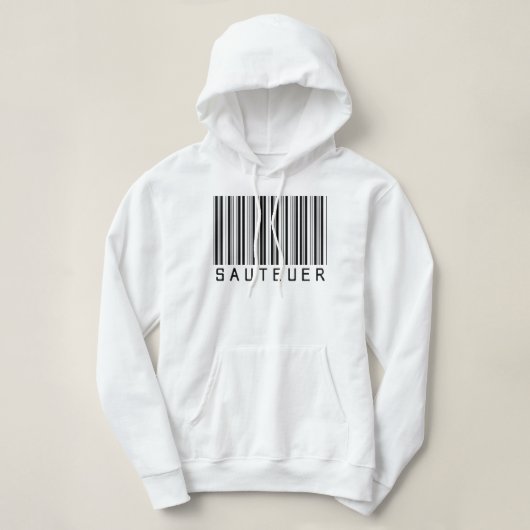 Hoodie "SAUTEUER" Barcode schwarz  (Design vorne)