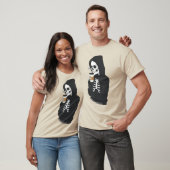 Hoodie Skeleton Drink Coffee T-Shirt (Unisex)