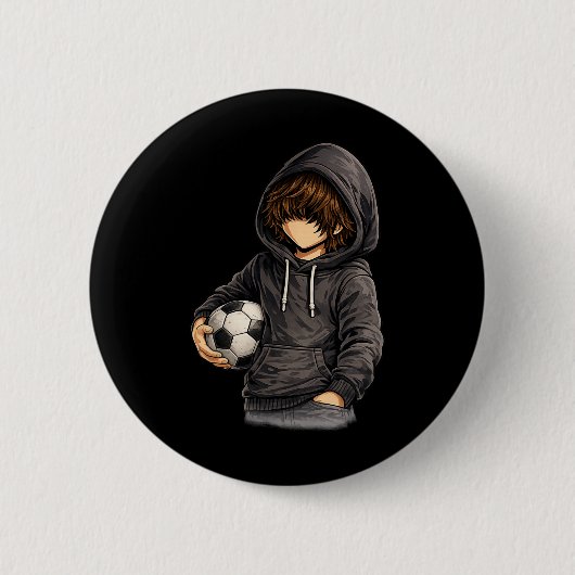 Hoodie Style Rock On Fußball Fußll Button (Vorderseite)