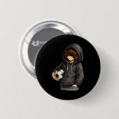 Hoodie Style Rock On Fußball Fußll Button (Vorne & Hinten)