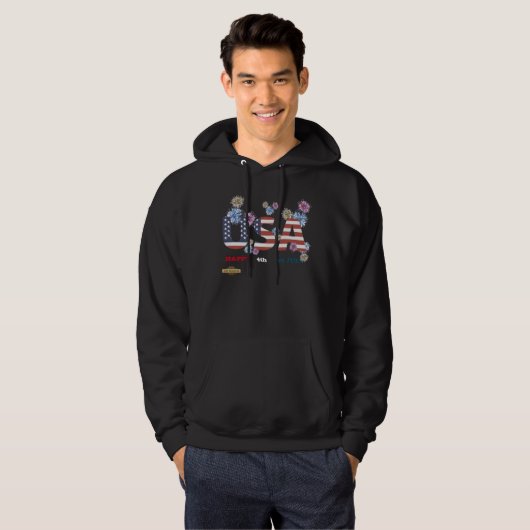 Hoodie Sweatshirt "HAPPY 4th JULY" (Vorne ganz)