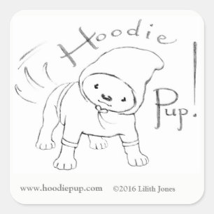 HoodiePup Aufkleber! Quadratischer Aufkleber