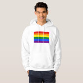 Hoodiertes Sweatshirt mit LGBT-Regenbogenflagge (Vorne ganz)