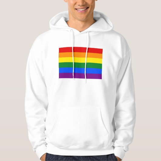 Hoodiertes Sweatshirt mit LGBT-Regenbogenflagge (Vorderseite)