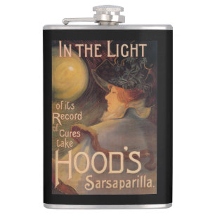 Hood's Sarsaparilla-Werbeplakat Flachmann