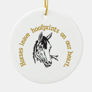 Hoofprints auf unseren Herzen Keramik Ornament