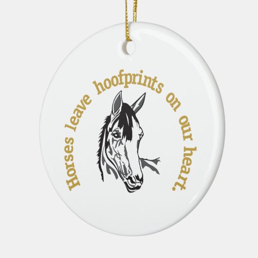 Hoofprints auf unseren Herzen Keramik Ornament (Links)