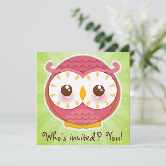 HooHoo-Einladung Einladung (Stehend Vorderseite)