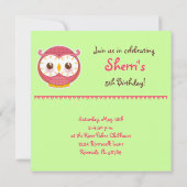 HooHoo-Einladung Einladung (Rückseite)