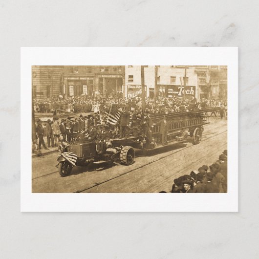 Hook and Ladder on Parade - Vinatge Postkarte (Vorderseite)