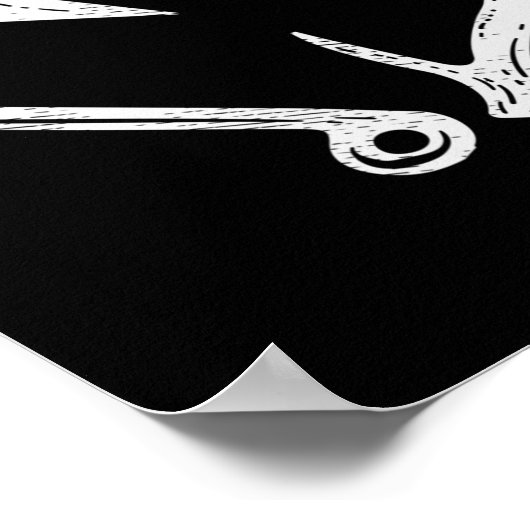 Hook Antler Heart Liebe Fischfang Jagd Hirsche H Poster (Ecke)