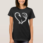 Hook Antler Heart Liebe Fischfang Jagd Hirsche H T-Shirt (Vorderseite)