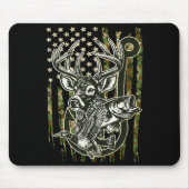 Hook Antler Heart Love Fishing Hunting Fish Deer H Mousepad (Vorne)