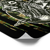 Hook Antler Heart Love Fishing Hunting Fish Deer H Poster (Ecke)