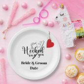 Hook dich für das Angeln mit Liebe Hochzeit Pappteller (Party)