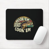 Hook Em Cook Em Go Vintager Fang Mousepad (Mit Mouse)