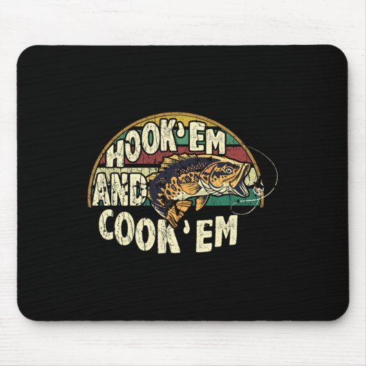 Hook Em Cook Em Go Vintager Fang Mousepad (Vorne)
