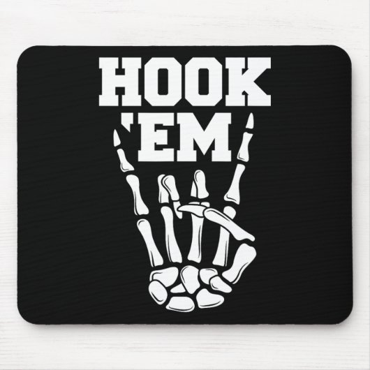 Hook em Skeleton Horns Halloween 2 Mousepad (Vorne)