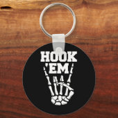 Hook em Skeleton Horns Halloween 2 Schlüsselanhänger (Vorderseite)