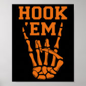 Hook em Skeleton Horns Halloween Poster (Vorne)