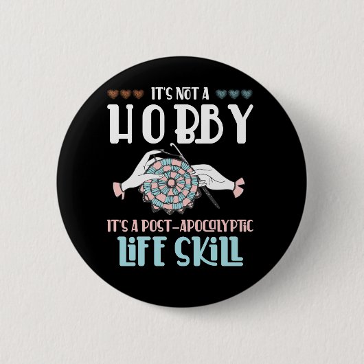 Hook Hobby Crafting Yarn Lover Button (Vorderseite)