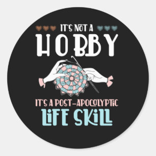 Hook Hobby Crafting Yarn Lover Runder Aufkleber