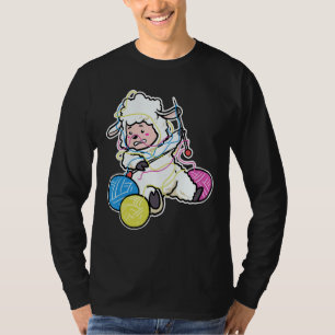Hook Knitter Knitting Sheep Cute Crocheting T-Shirt