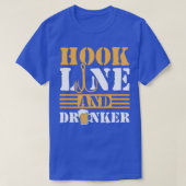 Hook Line and Drinker Funny Vater Angeln Ge T-Shirt (Design vorne)