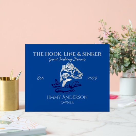 Hook Line & Sinker Bar Fisherman Akryllische Zeich Acrylschild (Hochzeit)