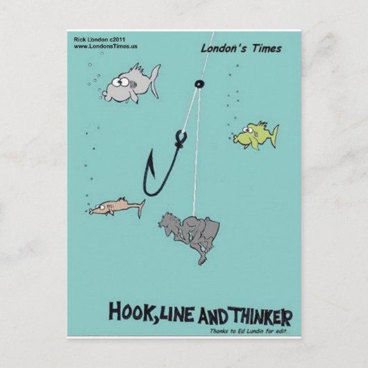 Hook Line & Thinker Funny Gaben T-Shirts & Karten (Vorderseite)