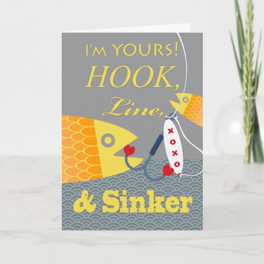 Hook Line und Sinker Valentine's Day Boyfriend Karte (Vorderseite)