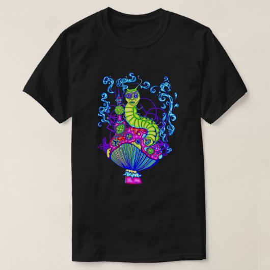 Hooka Rauchen Raupe Glühen T-Shirt (Design vorne)