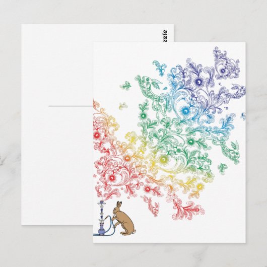 HOOKAH HARE POSTKARTE (Vorne/Hinten)