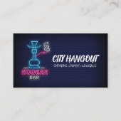 Hookah Neon Sign | Ziegelmauer und Rauch Visitenkarte (Vorderseite)
