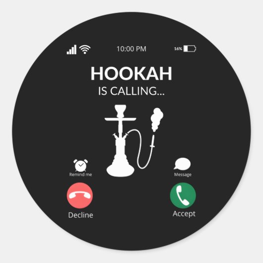 Hookah ruft Shihsa Hookah an Runder Aufkleber (Vorderseite)
