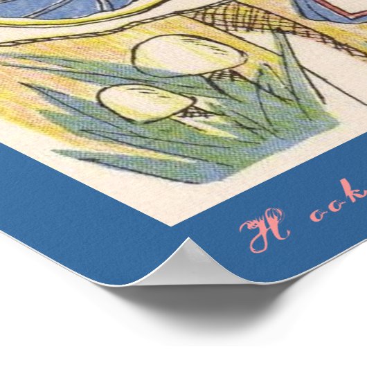 Hookah Smoking Raupe Poster (Ecke)