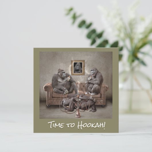 Hookah Time Schöne Primate Save The Date (Stehend Vorderseite)