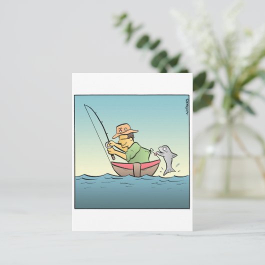 Hooked Fisherman Postkarte (Stehend Vorderseite)