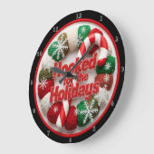 Hooked for the Holidays Große Wanduhr (Winkel)
